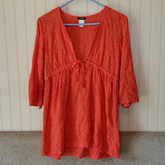 J. Crew Tops - J. Crew blouse small orange textured 3/4 sleeves